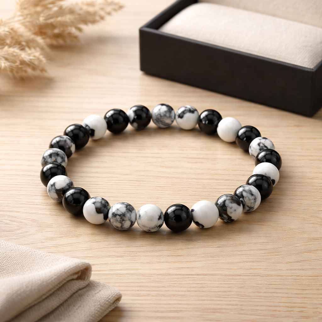 BLACK ORCA AGATE BRACELET