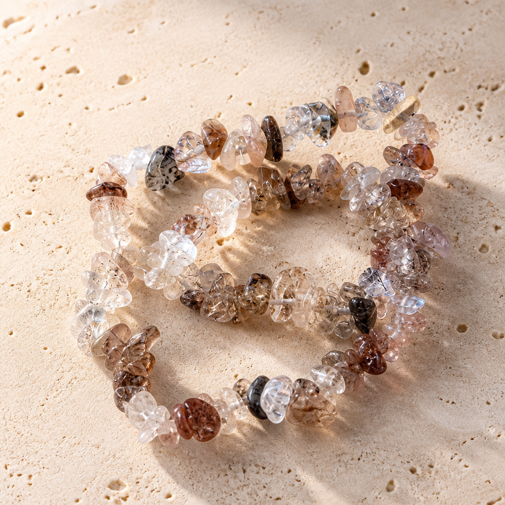 LODOLITE QUARTZ CHIP BRACELET