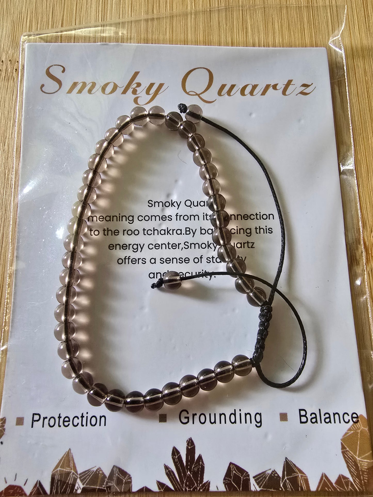 SMOKY QUARTZ ADJUSTABLE BRACELET