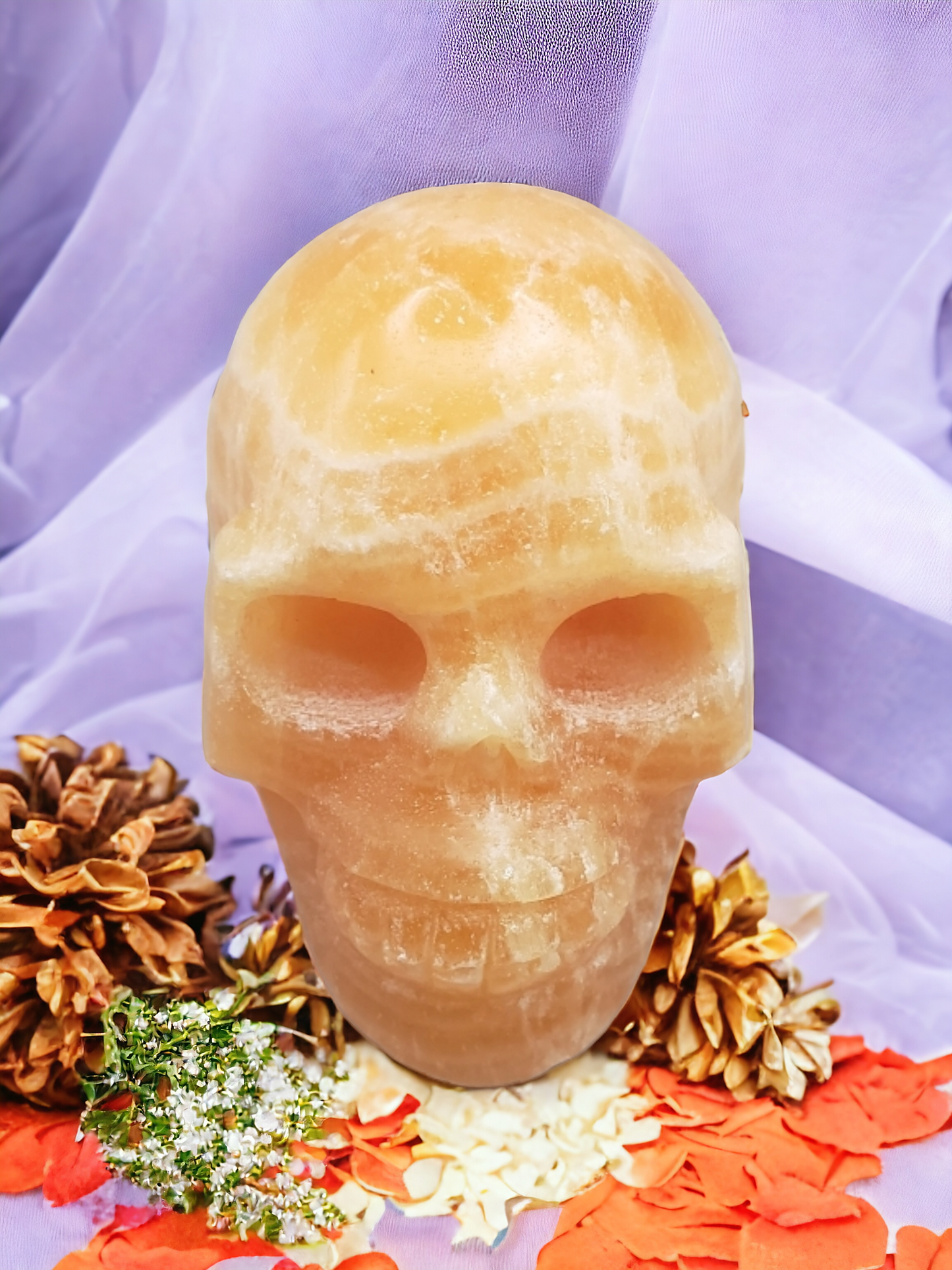 ORANGE CALCITE SKULL