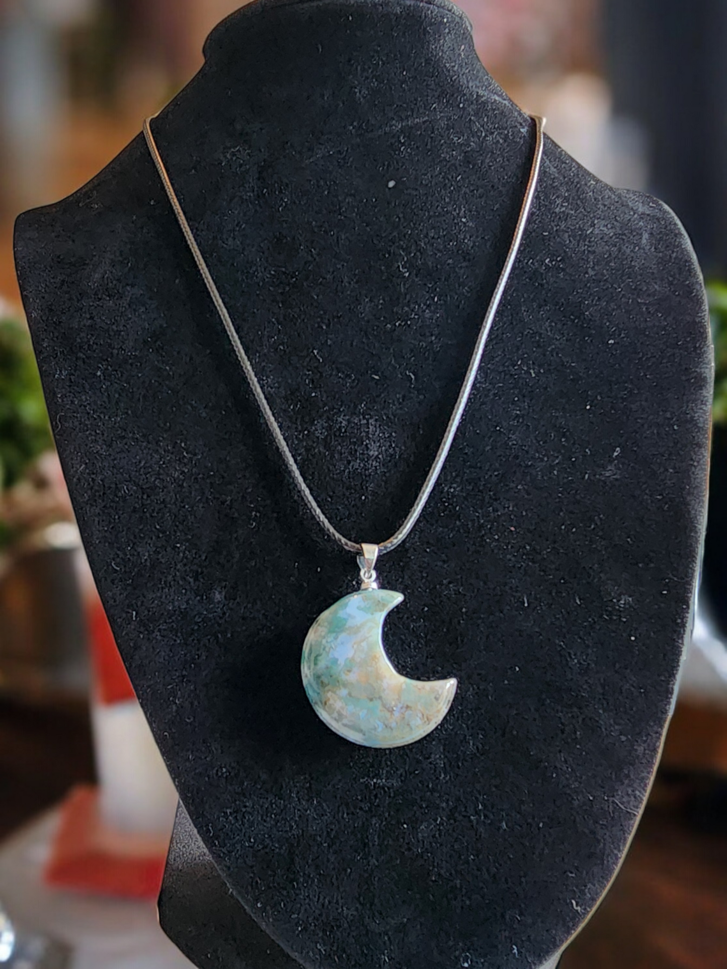 OCEAN JASPER MOON PENDANT