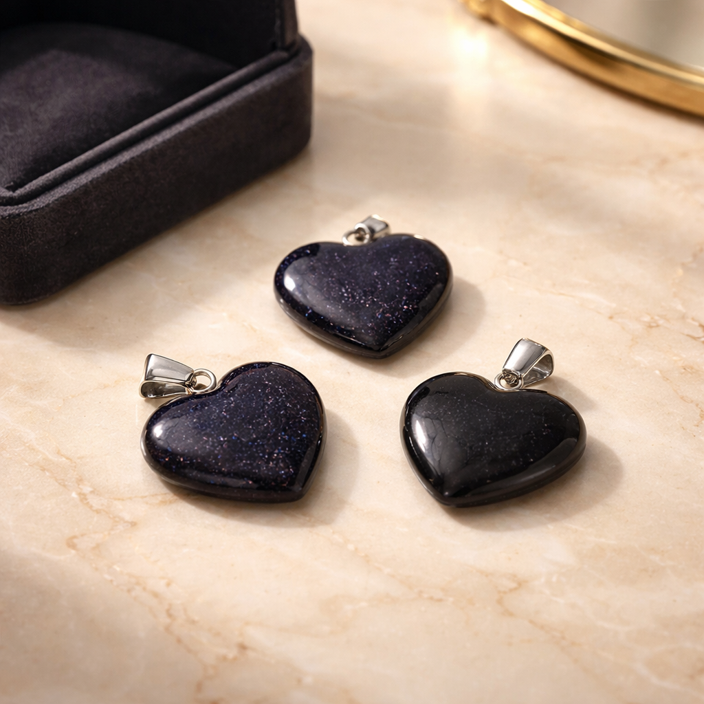 BLUE GOLDSTONE HEART PENDANT