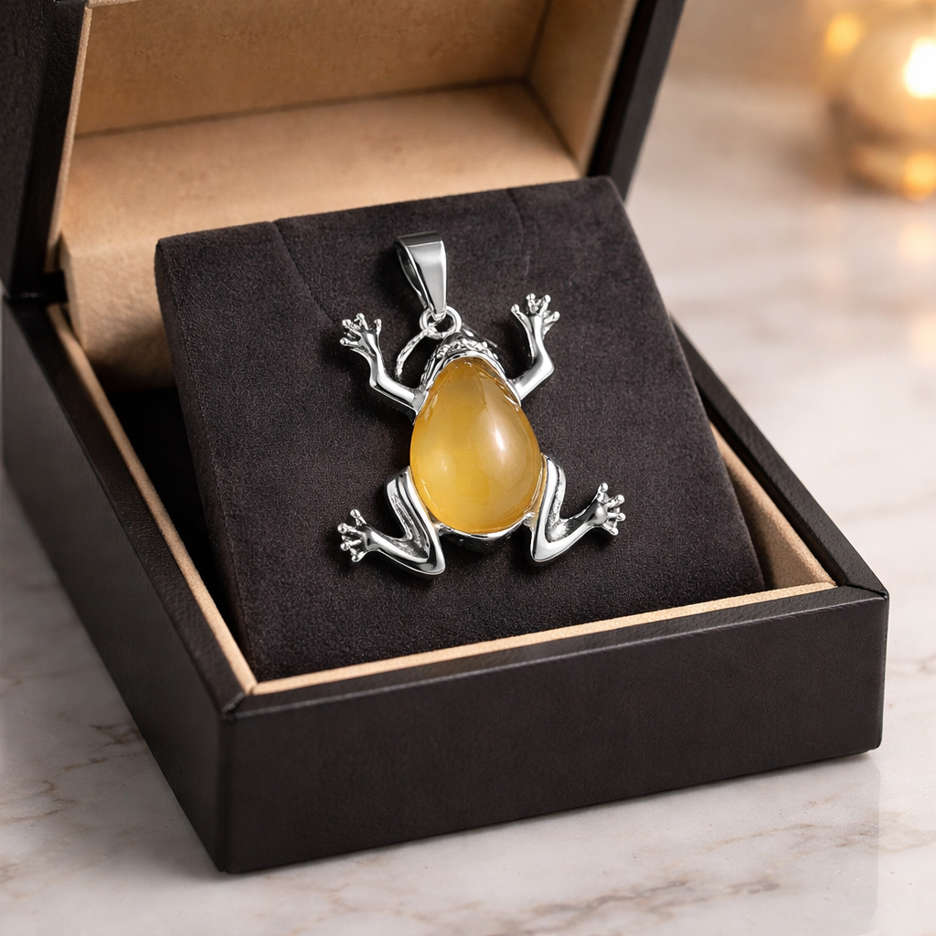 YELLOW JADE FROG PENDANT