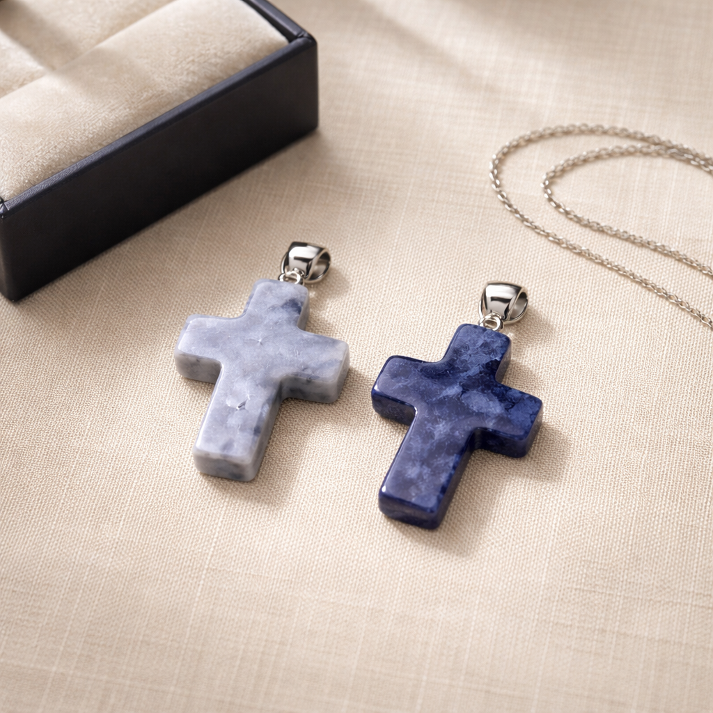 SODALITE CROSS PENDANT