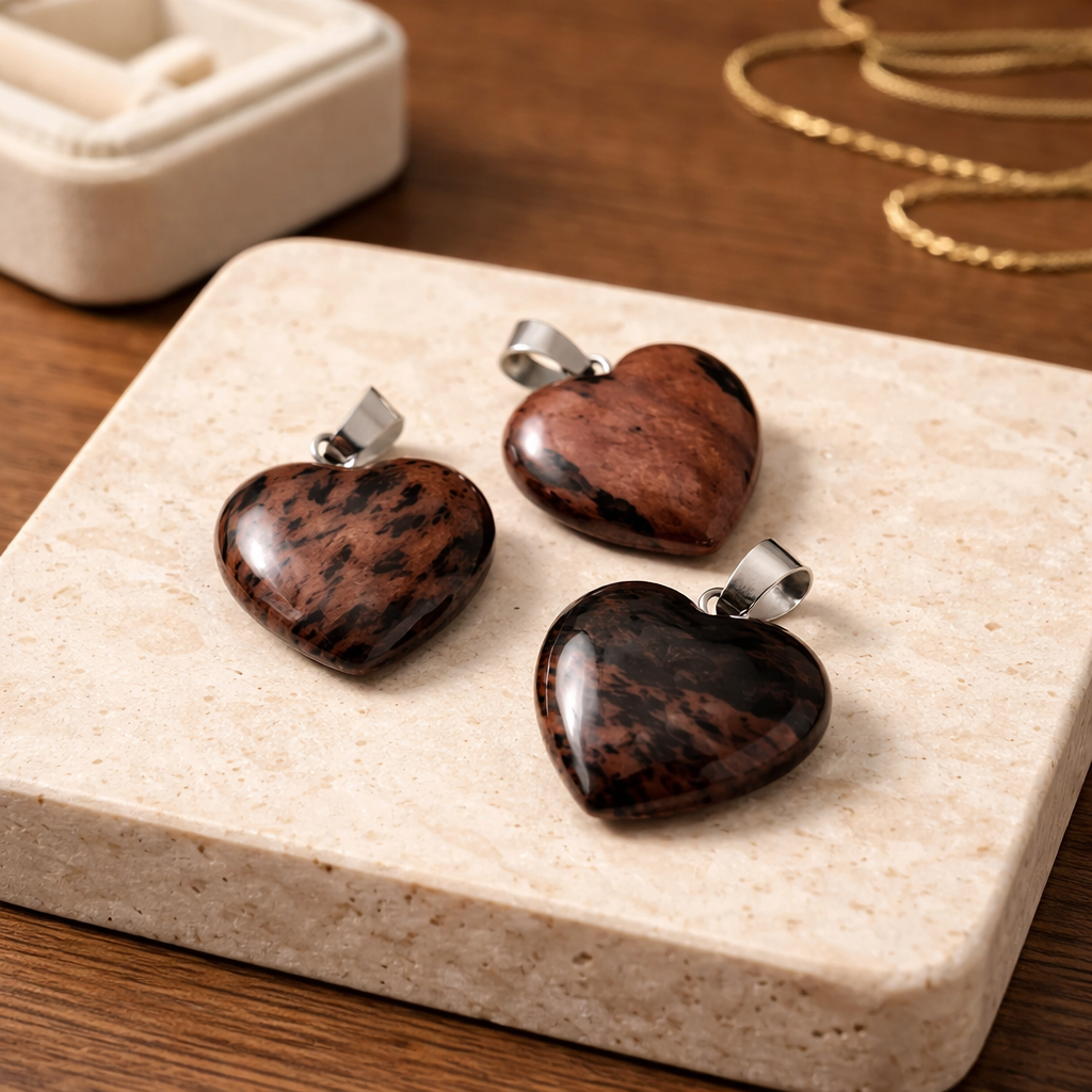 MAHOGANY OBSIDIAN HEART PENDANT