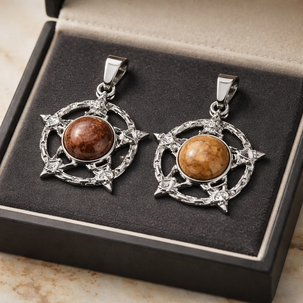 SUNSTONE PENTAGRAM PENDANT