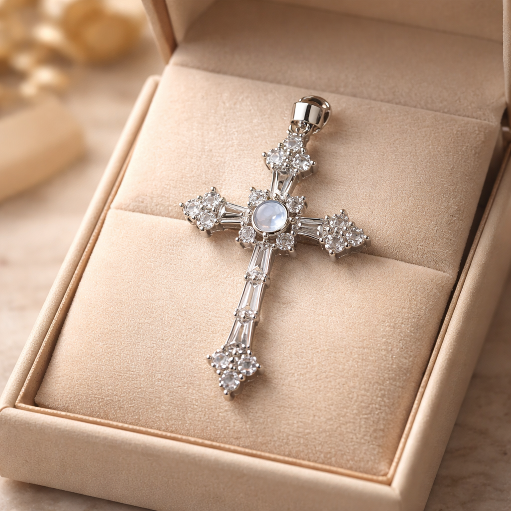 MOONSTONE CROSS PENDANT