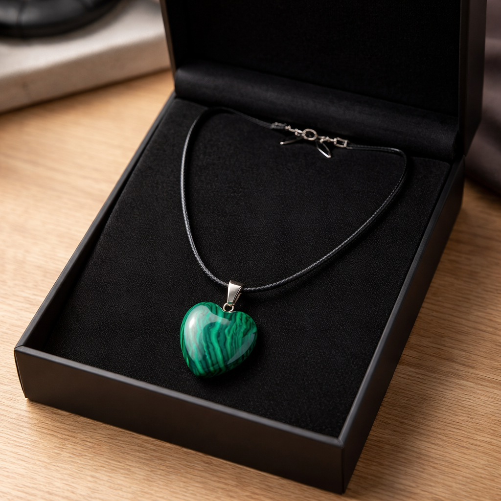 MALACHITE HEART NECKLACE