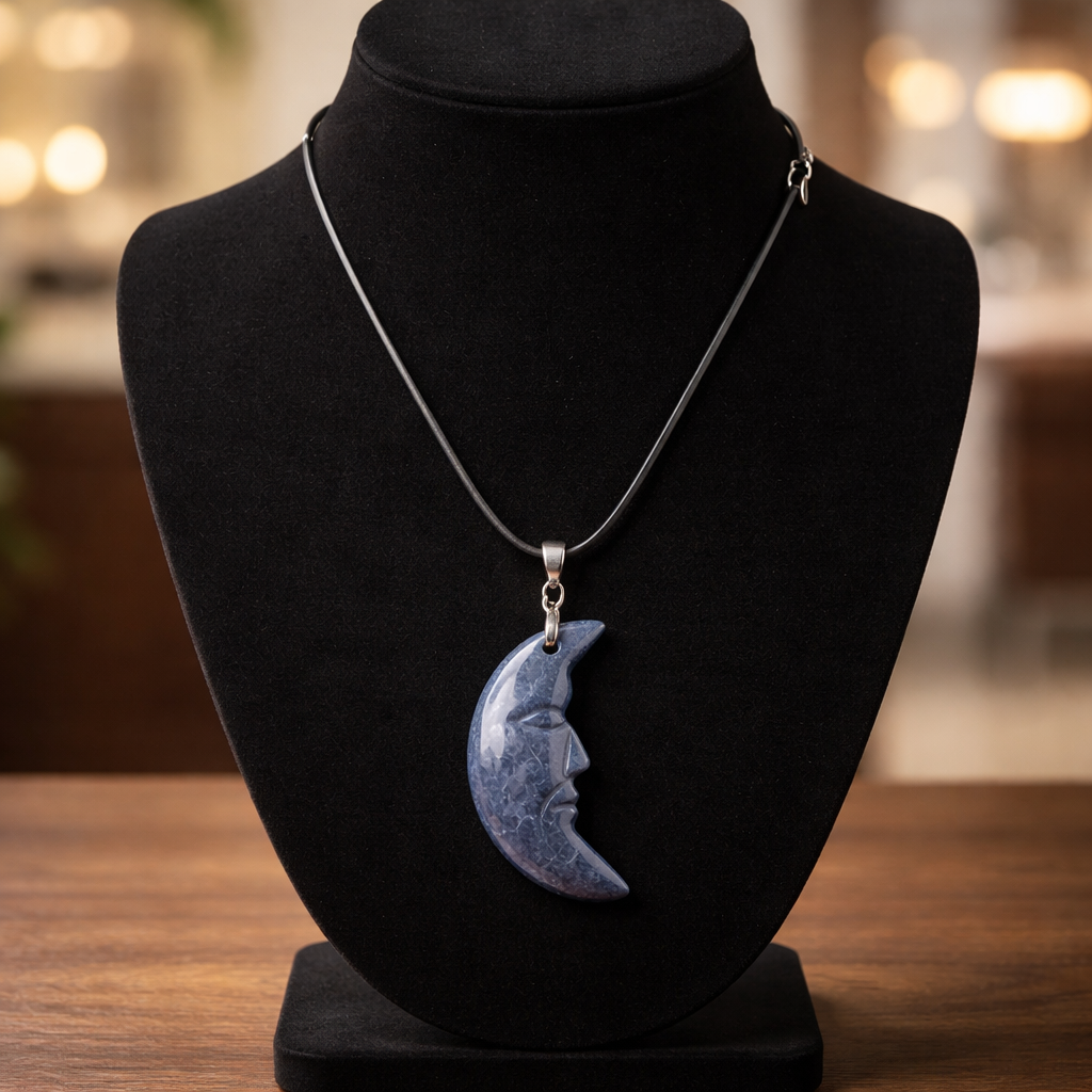BLUE AVENTURINE MOON NECKLACE