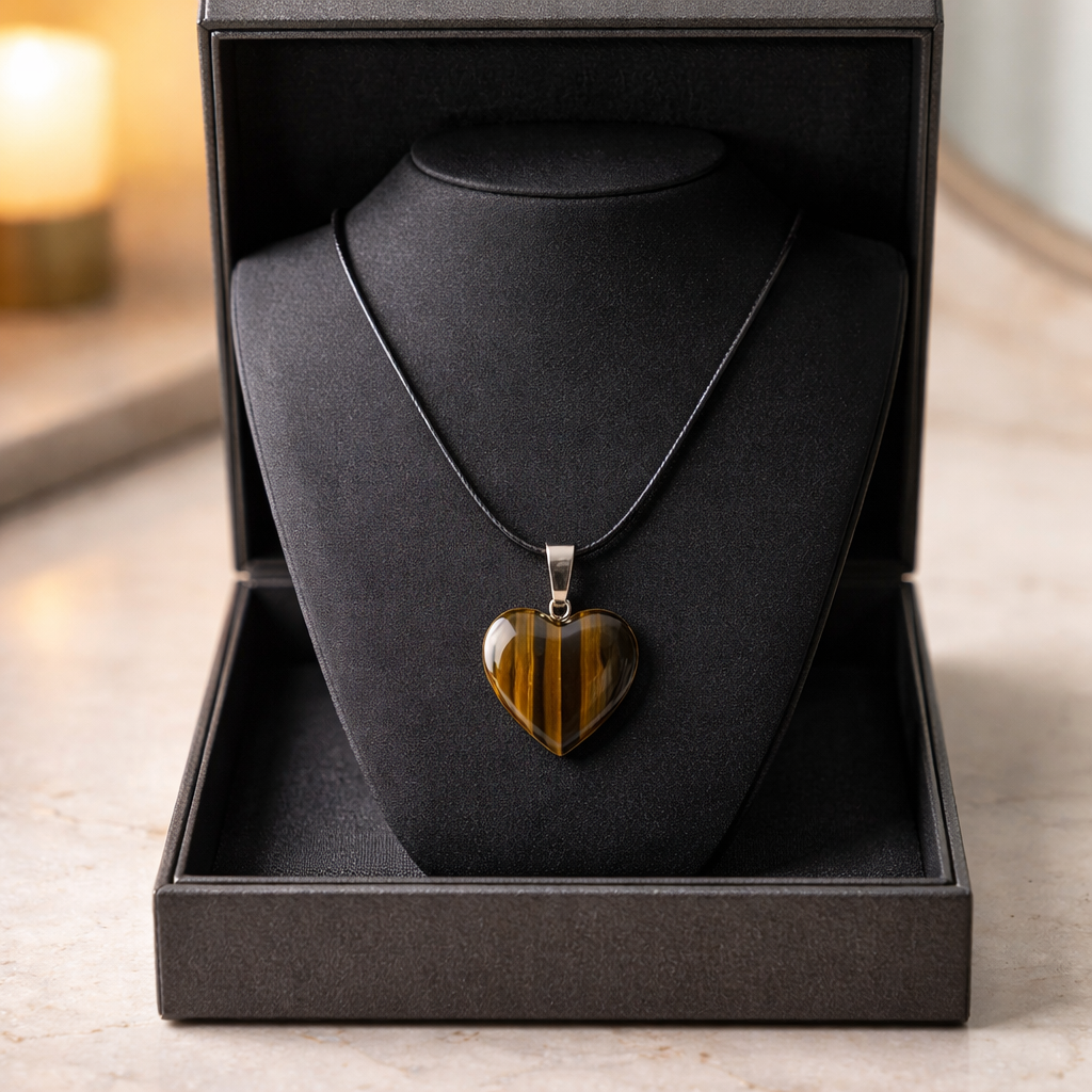 TIGEREYE HEART NECKLACE