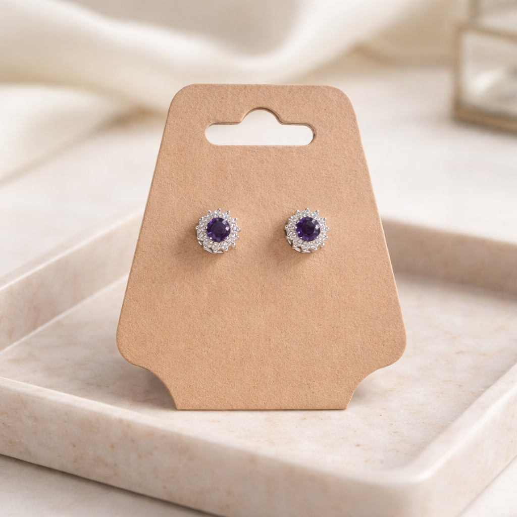 PURPLE TOPAZ EARRINGS (STERLING SILVER POSTS)