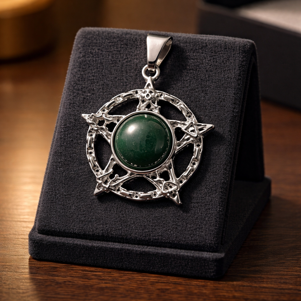 GREEN AVENTURINE PENTAGRAM PENDANT