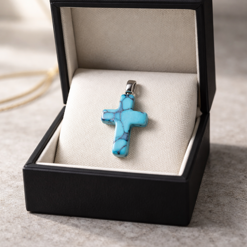 TURQUOISE CROSS PENDANT