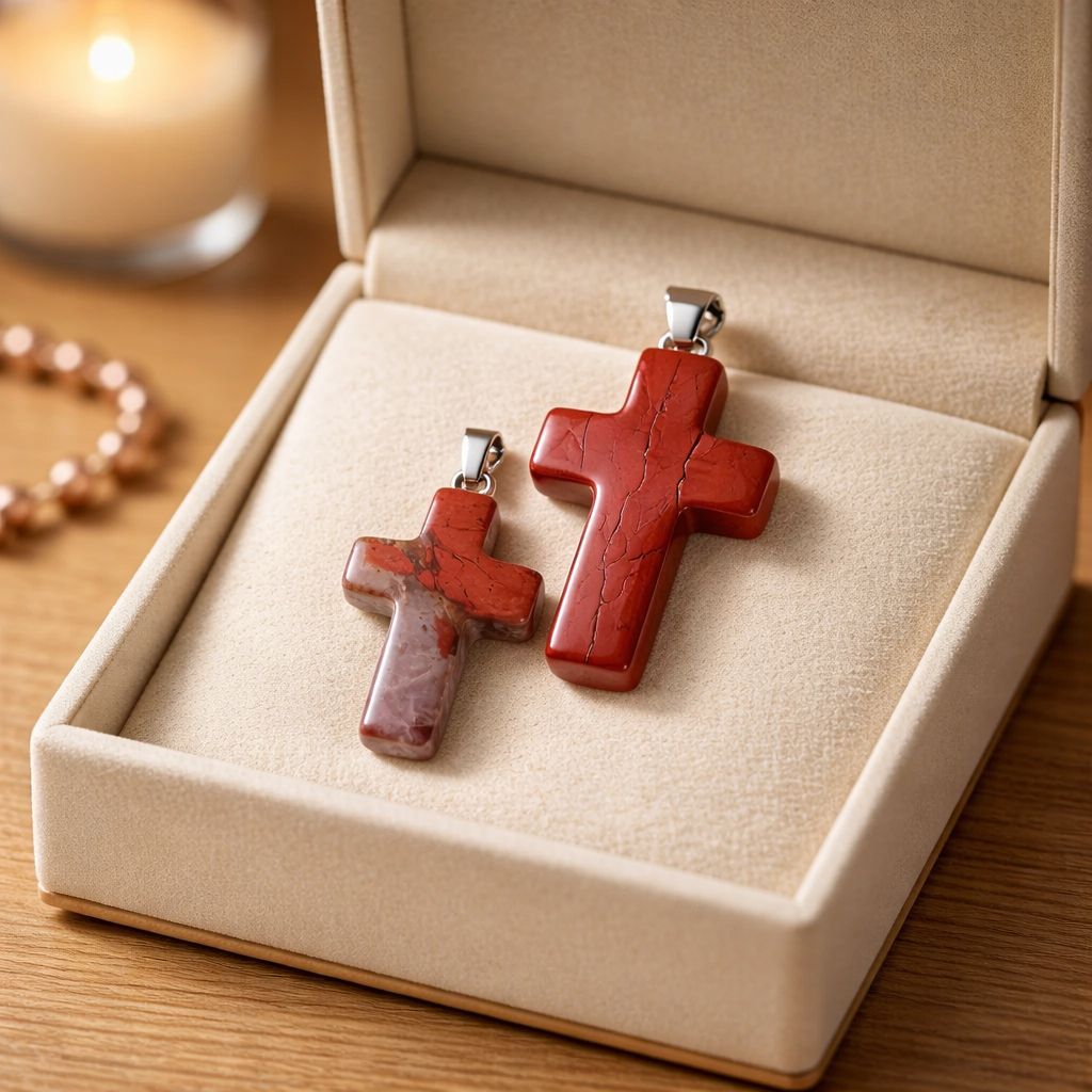 RED JASPER CROSS PENDANT