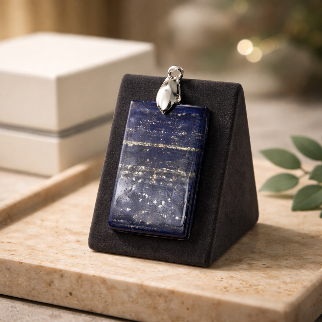 LAPIS LAZULI PENDANT WITH FLECKS OF PYRITE