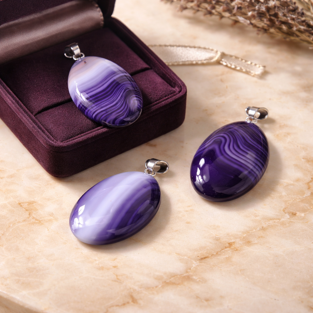 PURPLE AGATE PENDANTS