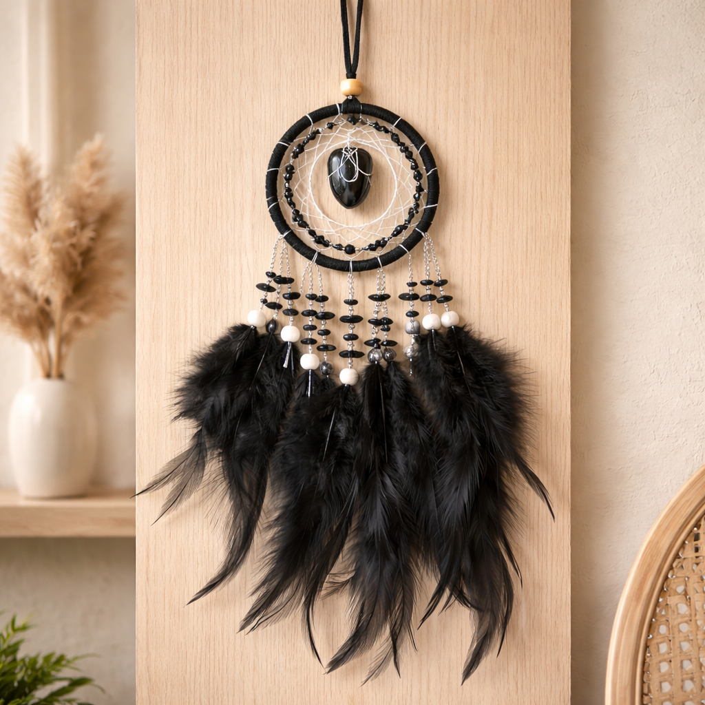 BLACK OBSIDIAN DREAM CATCHER