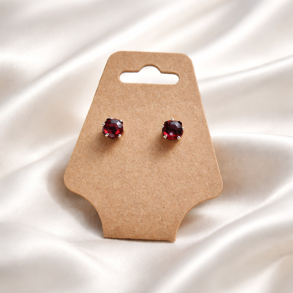 GARNET STERLING SILVER EARRINGS