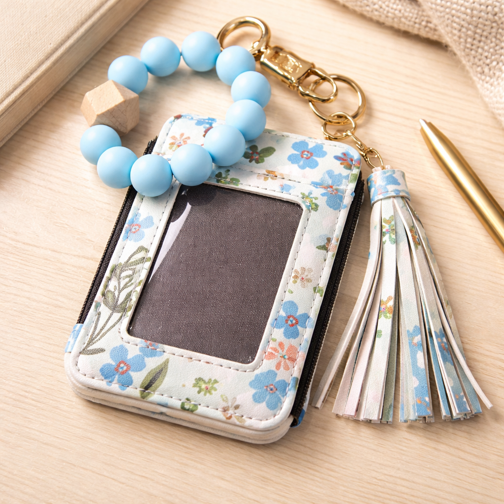 LEATHER WRISTLET WITH KEYCHAIN VARIETY OF COLORS