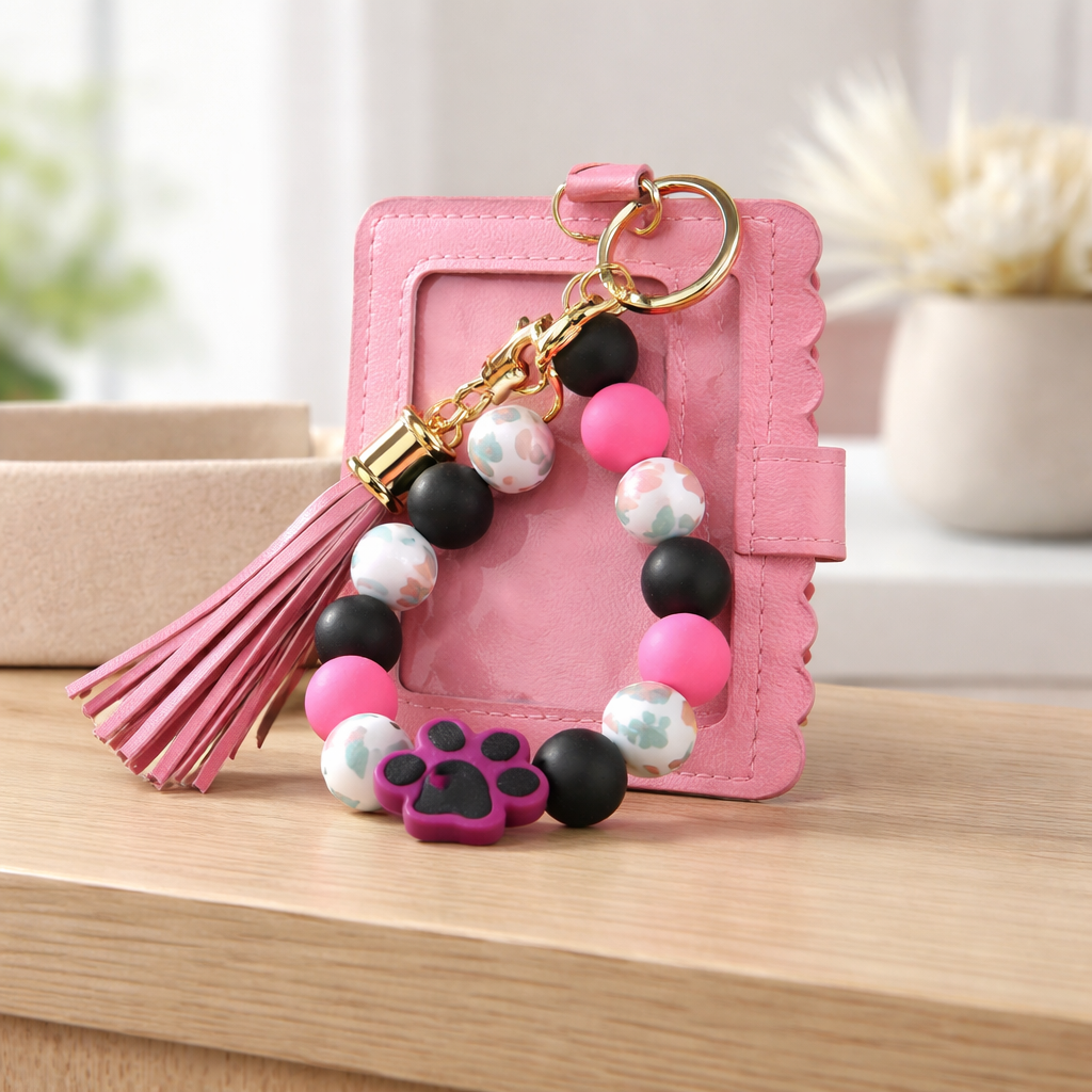 LEATHER WRISTLET WITH KEYCHAIN VARIETY OF COLORS