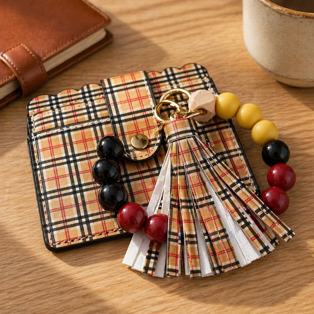 LEATHER WRISTLET WITH KEYCHAIN VARIETY OF COLORS