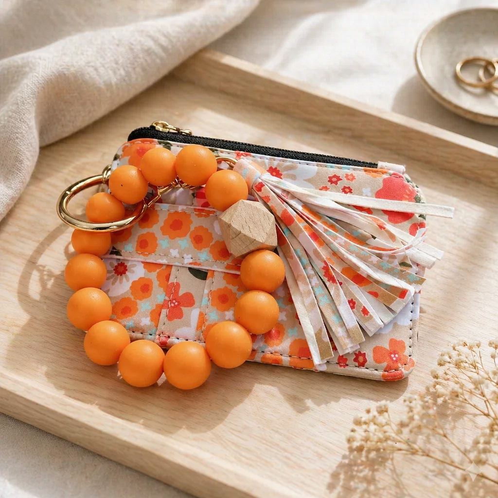LEATHER WRISTLET WITH KEYCHAIN VARIETY OF COLORS