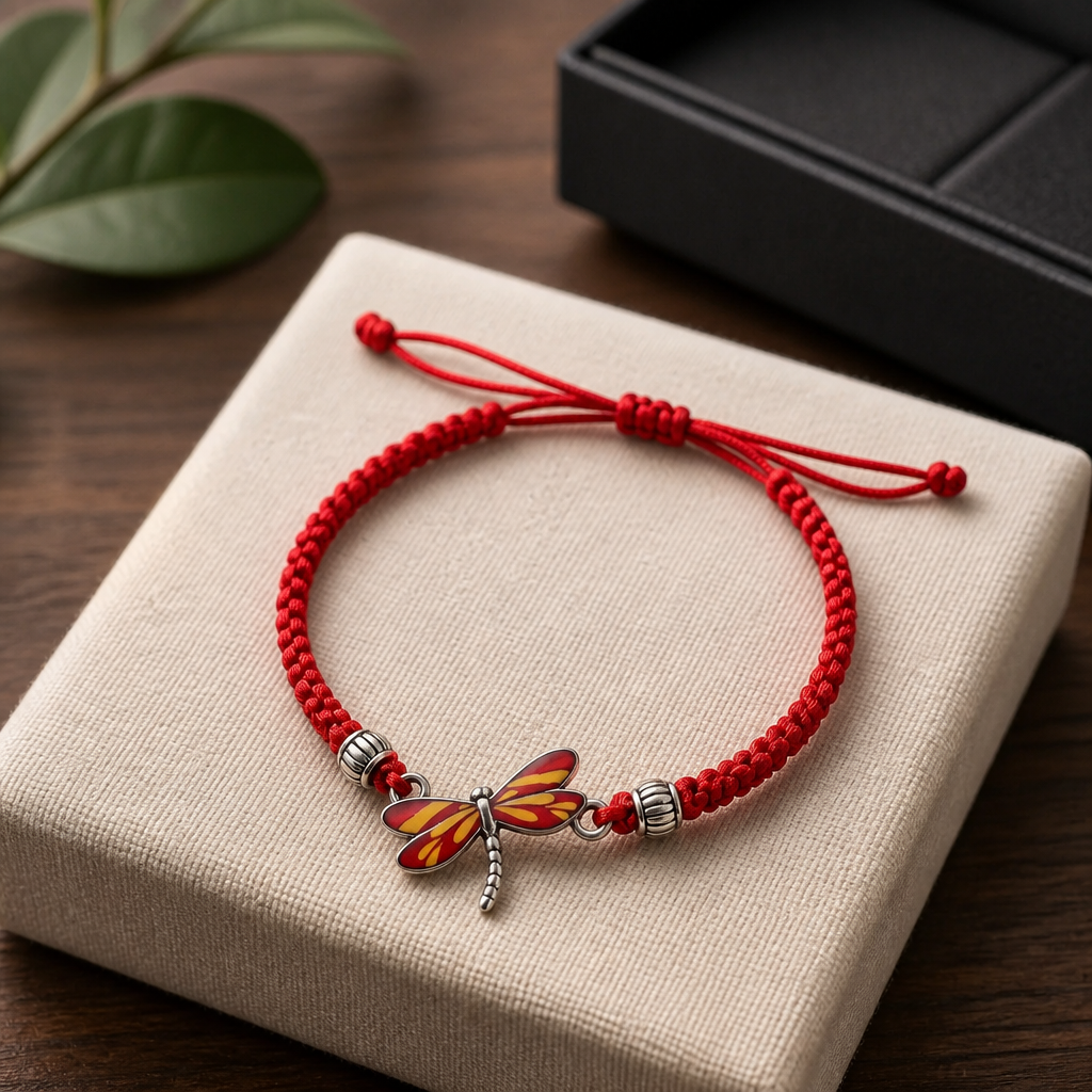 DRAGONFLY PENDANT ADJUSTABLE BRACELET