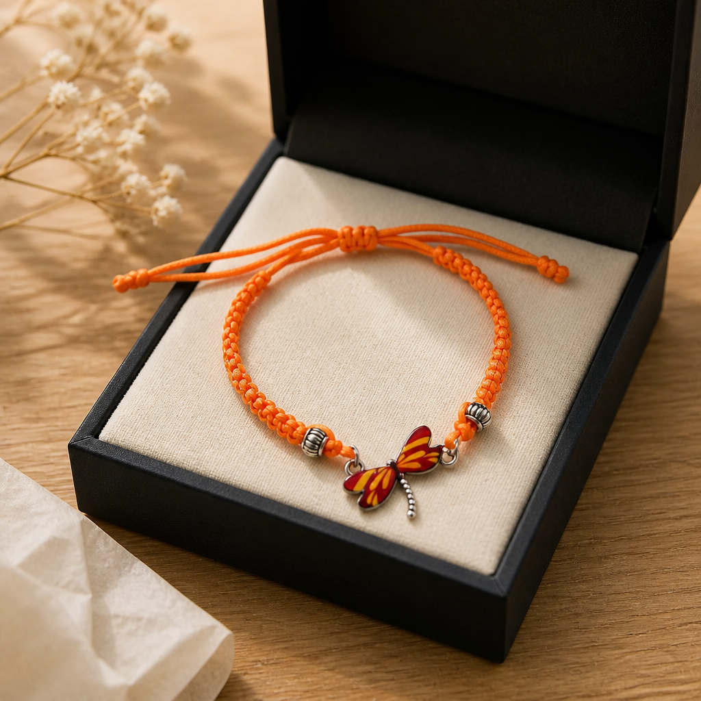 DRAGONFLY PENDANT ADJUSTABLE BRACELET