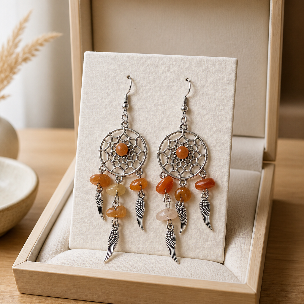DREAM CATCHER DANGLE CHIP EARRINGS