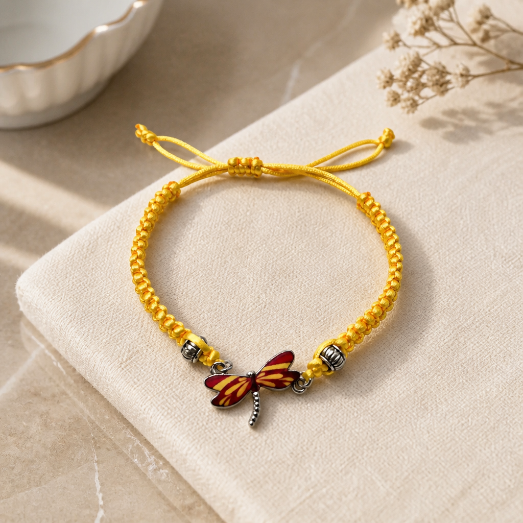 DRAGONFLY PENDANT ADJUSTABLE BRACELET