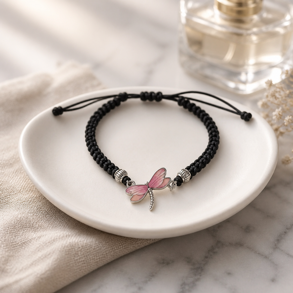 DRAGONFLY PENDANT ADJUSTABLE BRACELET