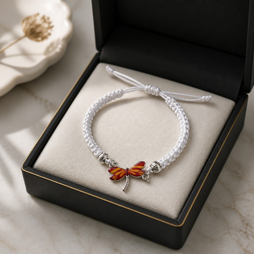 DRAGONFLY PENDANT ADJUSTABLE BRACELET