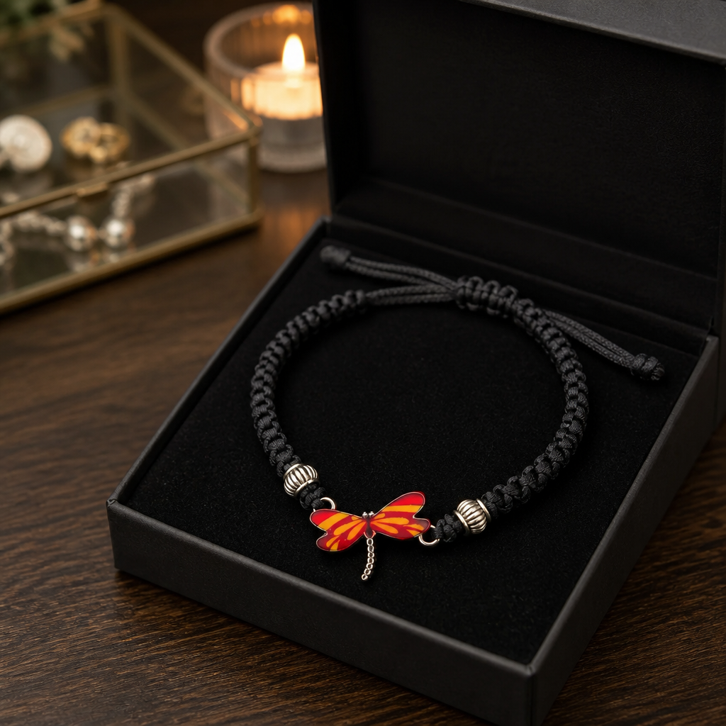 DRAGONFLY PENDANT ADJUSTABLE BRACELET