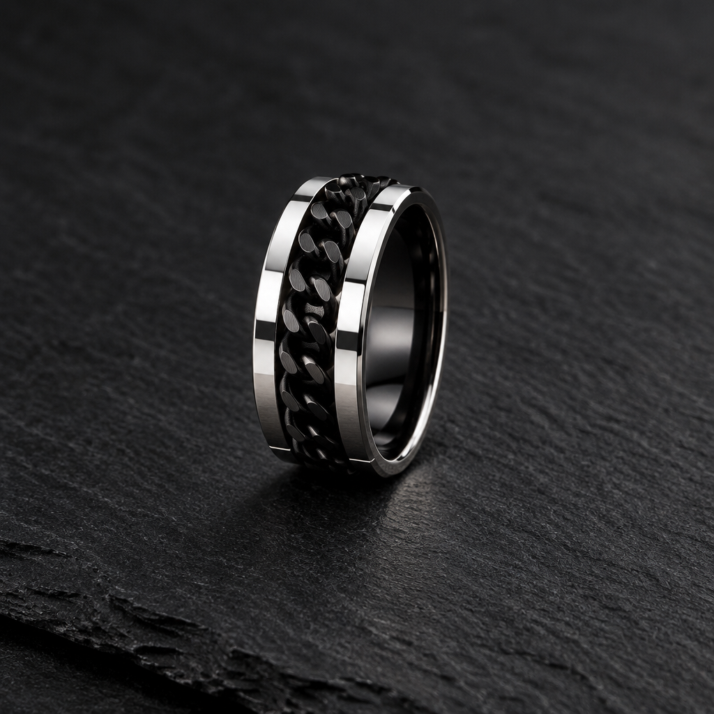 MENS STAINLESS STEEL RING