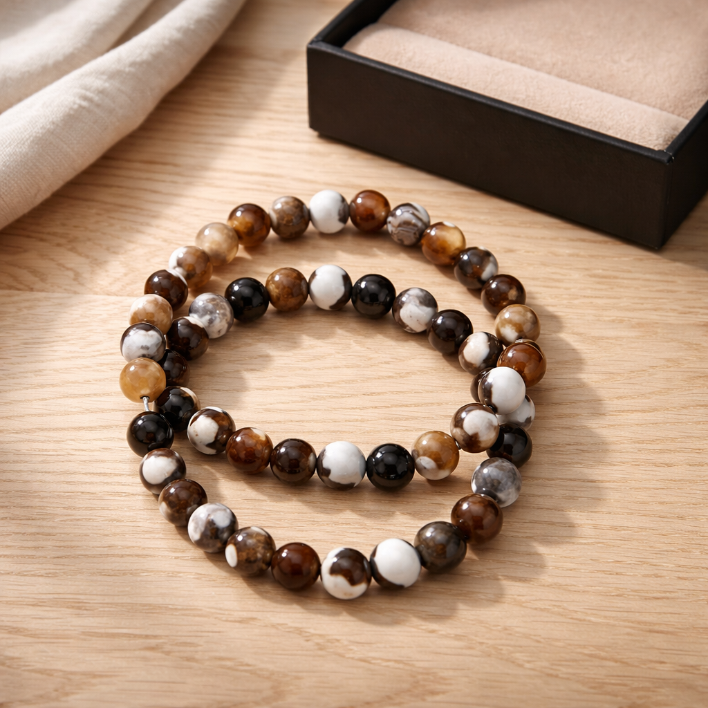 BROWN ORCA AGATE BRACELET