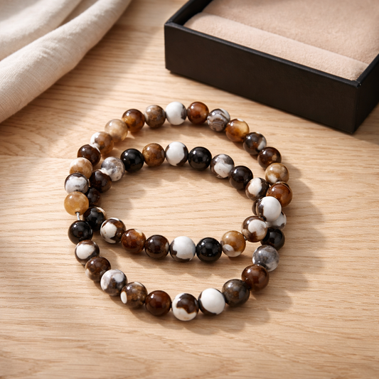 BROWN ORCA AGATE BRACELET