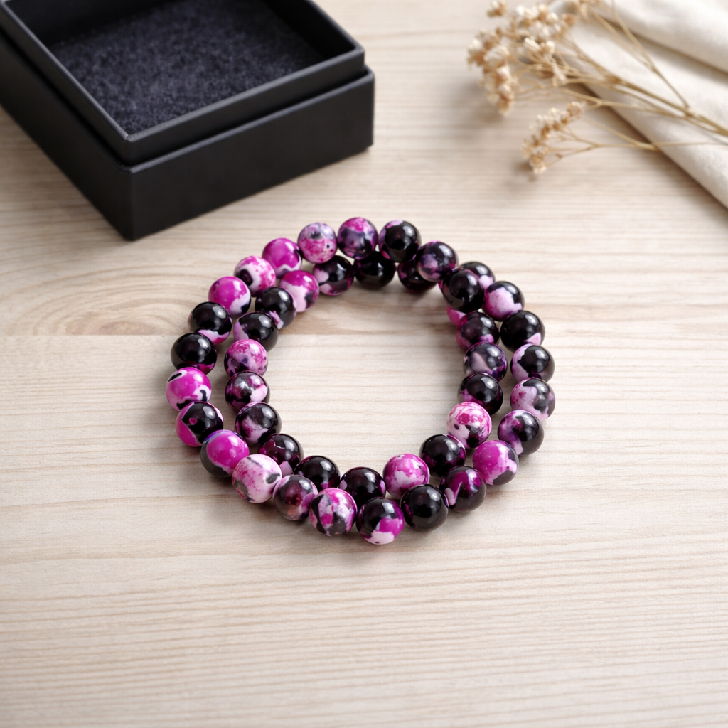 PINK ORCA AGATE BRACELET