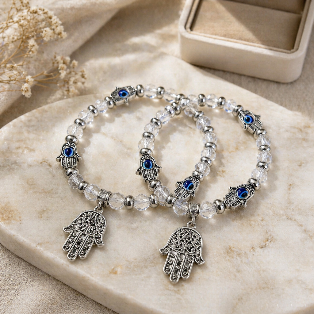 HAMSA HAND CLEAR BRACELET