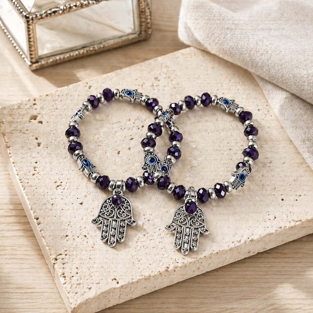 HAMSA HAND BLUE BRACELET
