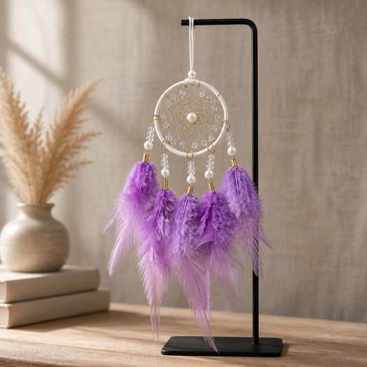 DREAM CATCHER PURPLE WITH PEARLS AND BLING