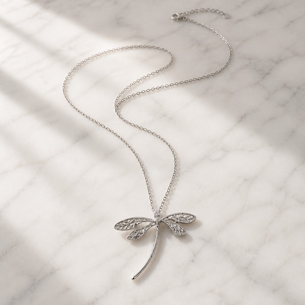 DRAGONFLY PENDANT ON STAINLESS STEEL CHAIN
