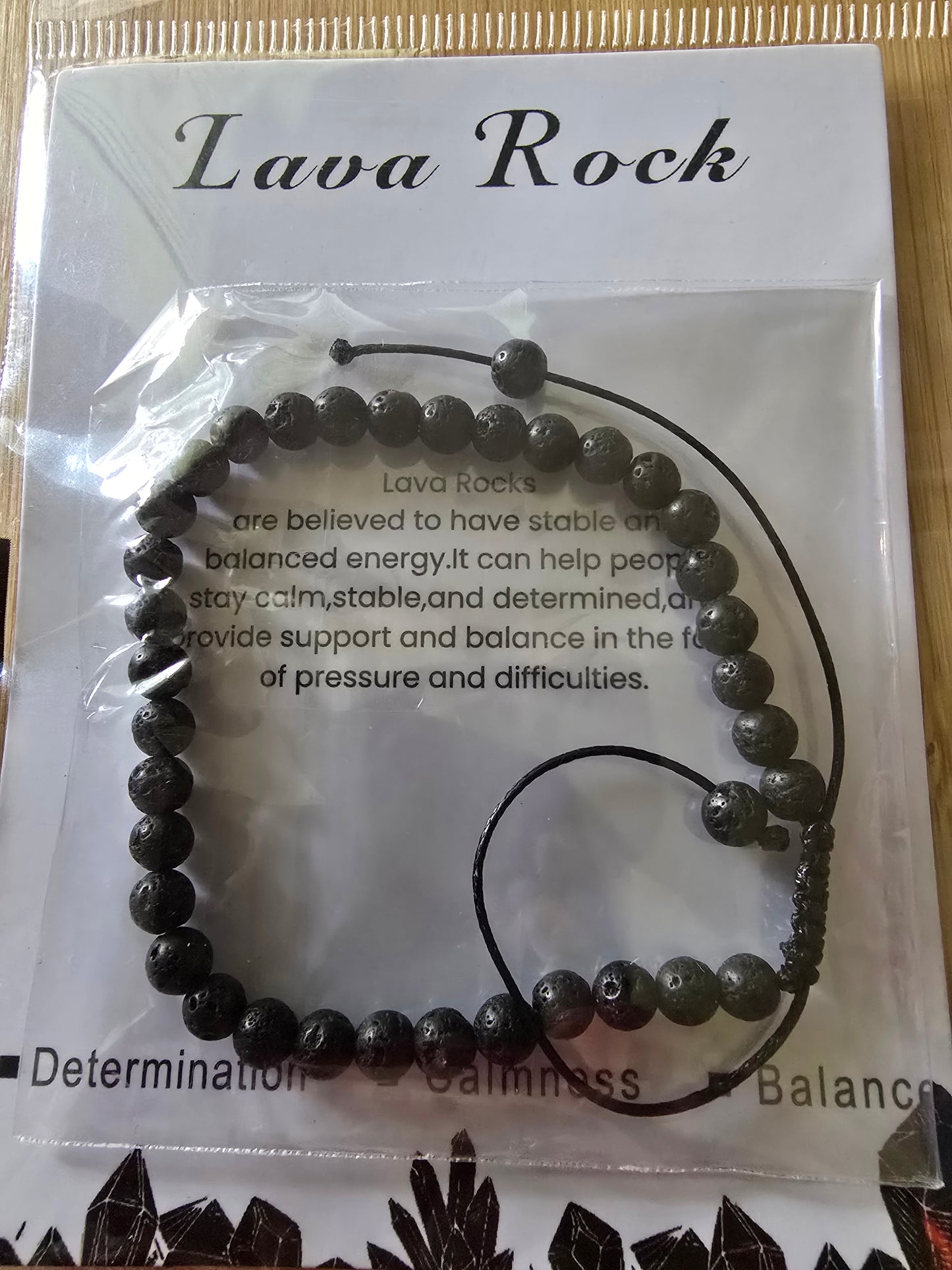 BLACK LAVA ROCK ADJUSTABLE BRACELET