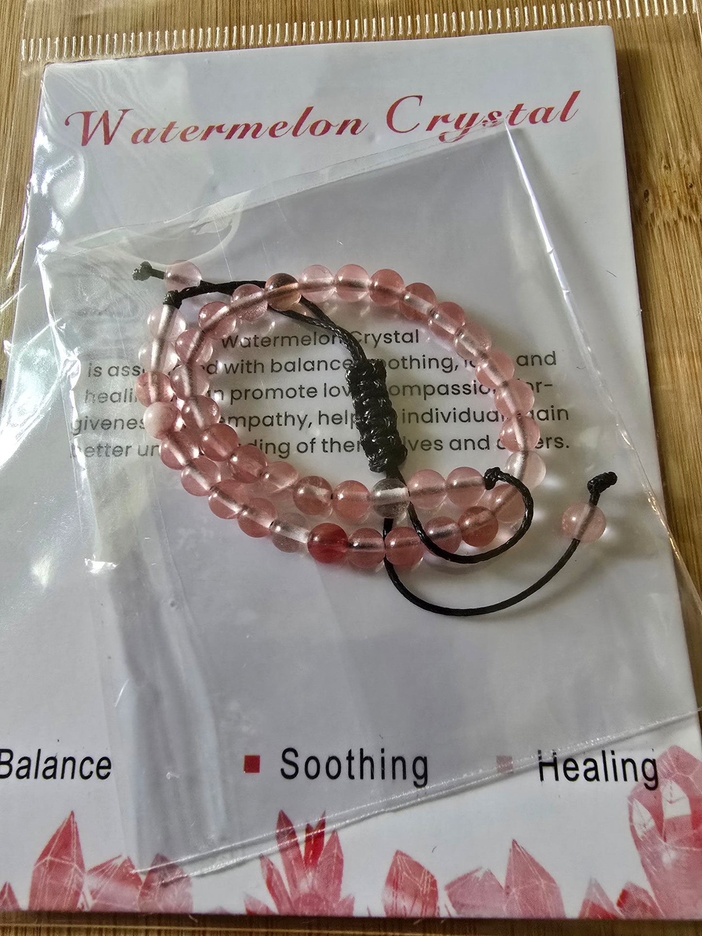 WATERMELON TOURMALINE ADJUSTABLE BRACELET