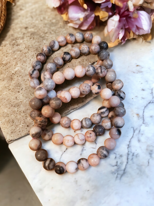 PINK ZEBRA JASPER BRACELET