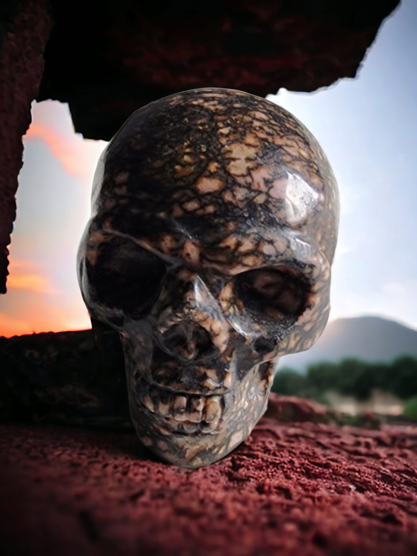 RHODONITE SKULL