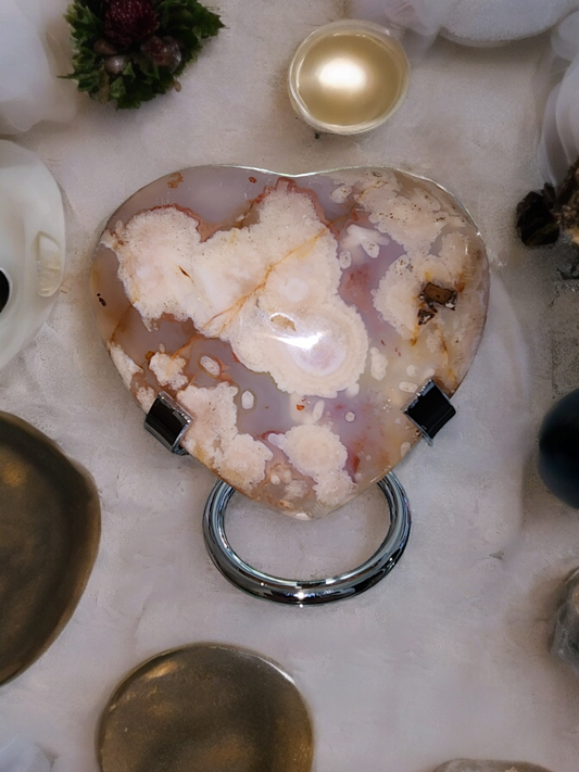 FLOWER AGATE HEART