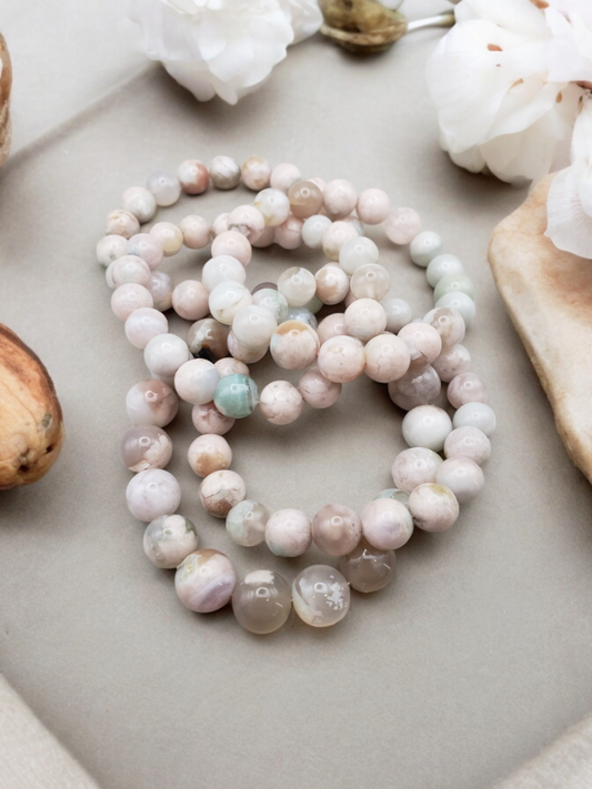 GREEN CHERRY AGATE BRACELET