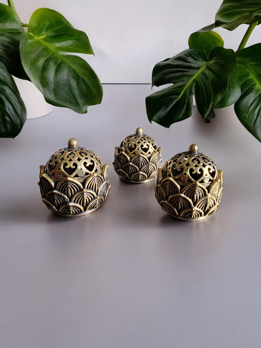 BRASS LOTUS INCENSE BURNER