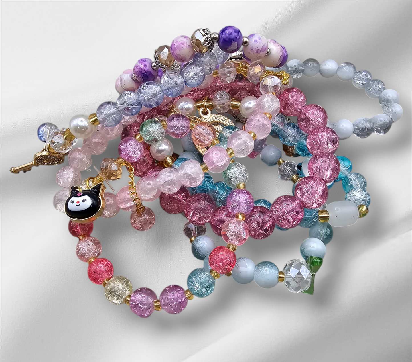 GLASS CRACKLE  BRACELETS (VARIETY)