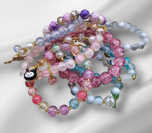 GLASS CRACKLE  BRACELETS (VARIETY)